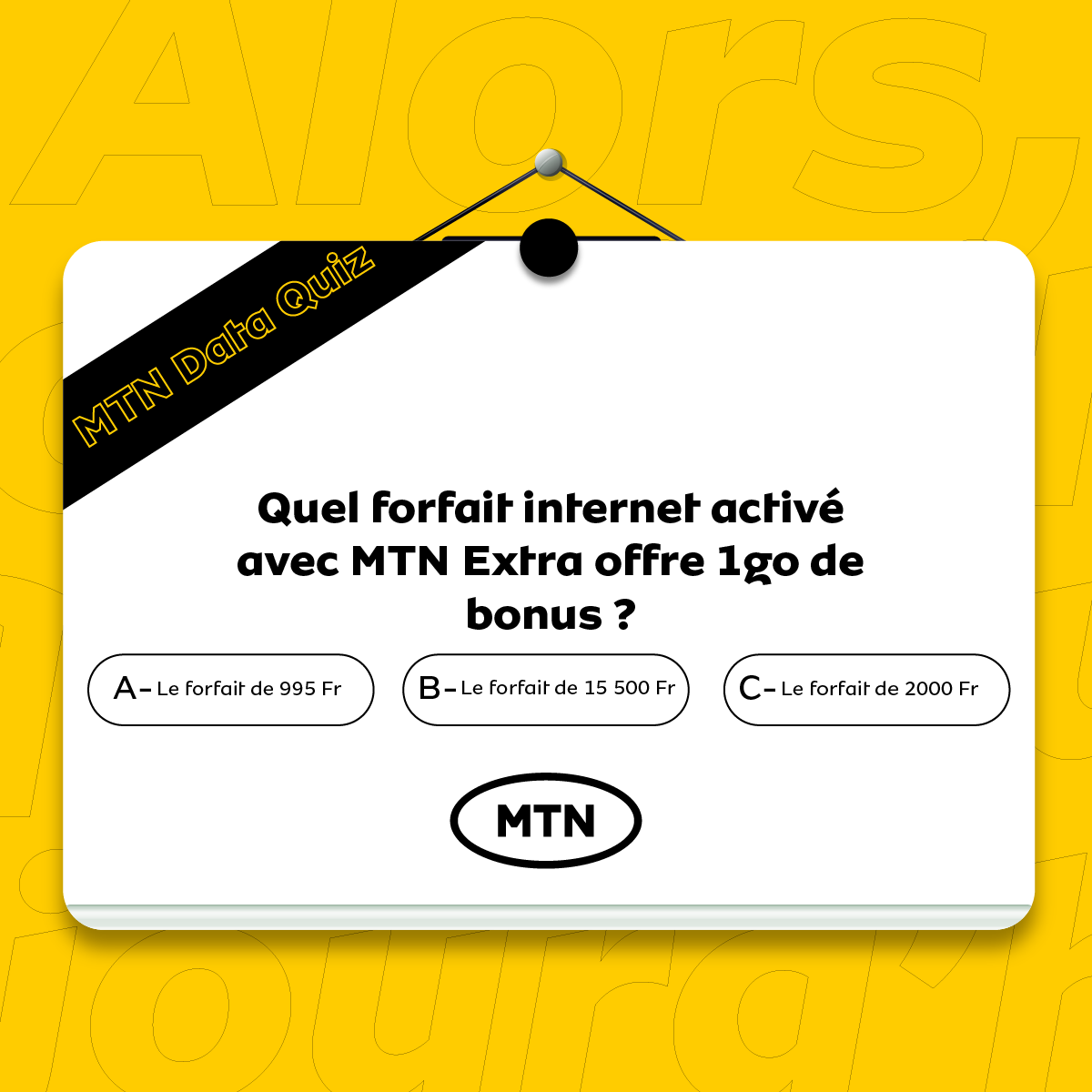 MTNBenin's tweet photo. La première et la dernière personne à trouver la bonne réponse en commentaire remporteront chacun un MoMo de 15 000 FCFA. 

RT, FAV et tague tes amis. Fin du jeu 14h00.

NB: Ne sont pas éligibles les anciens gagnants.

#MTNRéseauN1 https://t.co/hbraxDtUcn