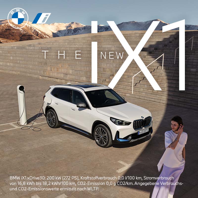 BMW_Austria's tweet photo. Ein unverwechselbarer Auftritt. THE NEW iX1. Die kraftvollen Proportionen und die für BMW X Modelle typische Gestaltung von Front und Heck verleihen dem ersten vollelektrischen BMW iX1 eine robuste Ausstrahlung.