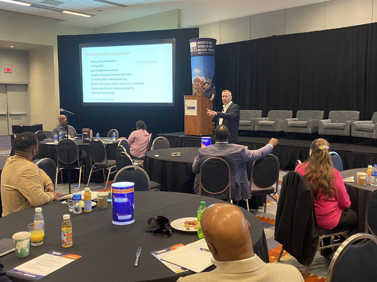 DrMikeHaynie's tweet photo. Thrilled to continue the @IVMFSyracuseU partnership with @AUSAorg at the annual AUSA meeting and exposition in Washington, teaching and training the next generation of veteran and mil-spouse entrepreneurs! #USAIgnite #BestPlaceforVets https://t.co/mnRraB0DZG