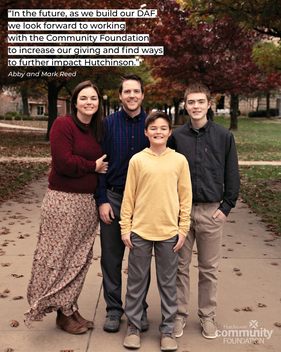 Through their donor advised fund at <a href="/HutchCF/">Hutch Community Fdn</a>, Abby and Mark Reed have found a tool that deepens their family's impact in Reno County and beyond.
▶️Read their story here: bit.ly/3LSLnLk.
▶️Read our 2022 Report to the Community here: bit.ly/3BJlHvY.