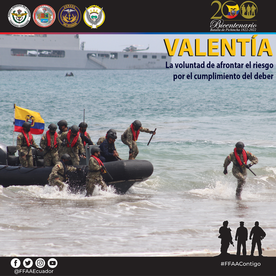 armada_ecuador's tweet photo. @FFAAEcuador con valentía siempre listos para servir en todos los rincones del #Ecuador por nuestra seguridad y soberanía.
#Estamosparaservir #ArmadaEcuatoriana #FFAAContigo #OrgulloDefensa #SiempreArumbo #YoSoyNaval
@EjercitoECU @FuerzaAereaEc
@DefensaEc https://t.co/slhmLuh66v