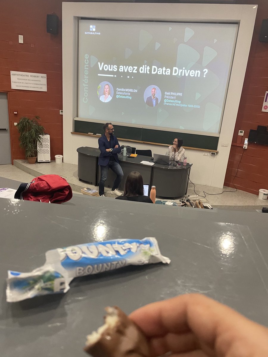 Quel plaisir de se retrouver à ⁦<a href="/IAE_Montpellier/">IAE Montpellier</a>⁩ 🤓
Conférence #dataconsulting avec les bonnes habitudes #bounty