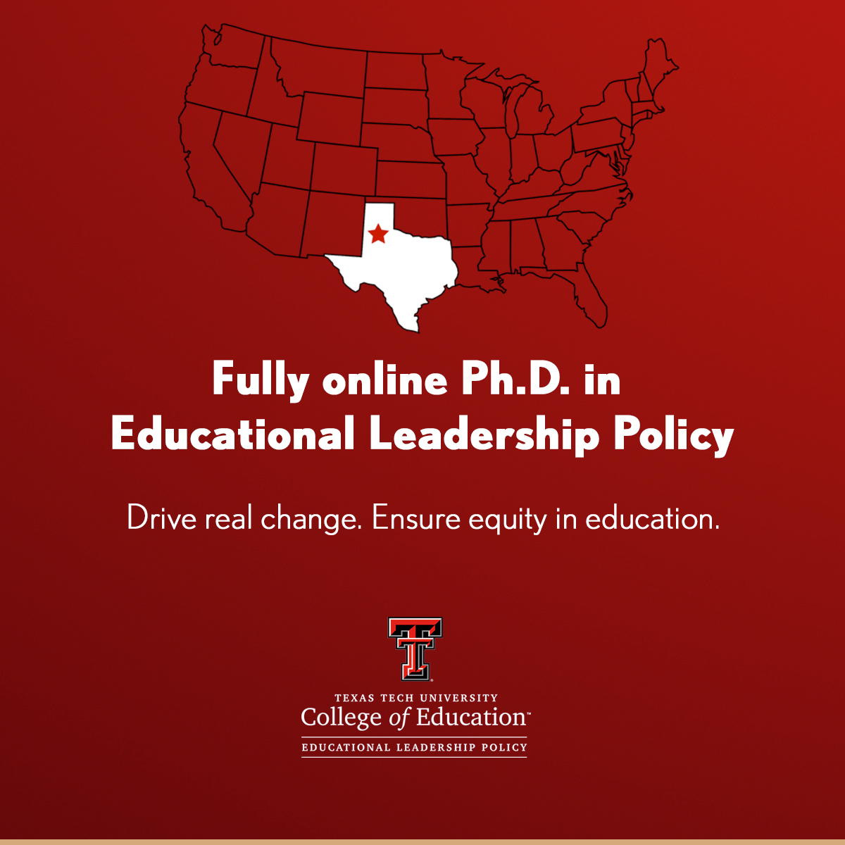 One week until the deadline for applications to our Fall 2023 #online #PhD cohort in #Educational #Leadership #Policy! 

APPLY NOW to join us: depts.ttu.edu/education/grad…