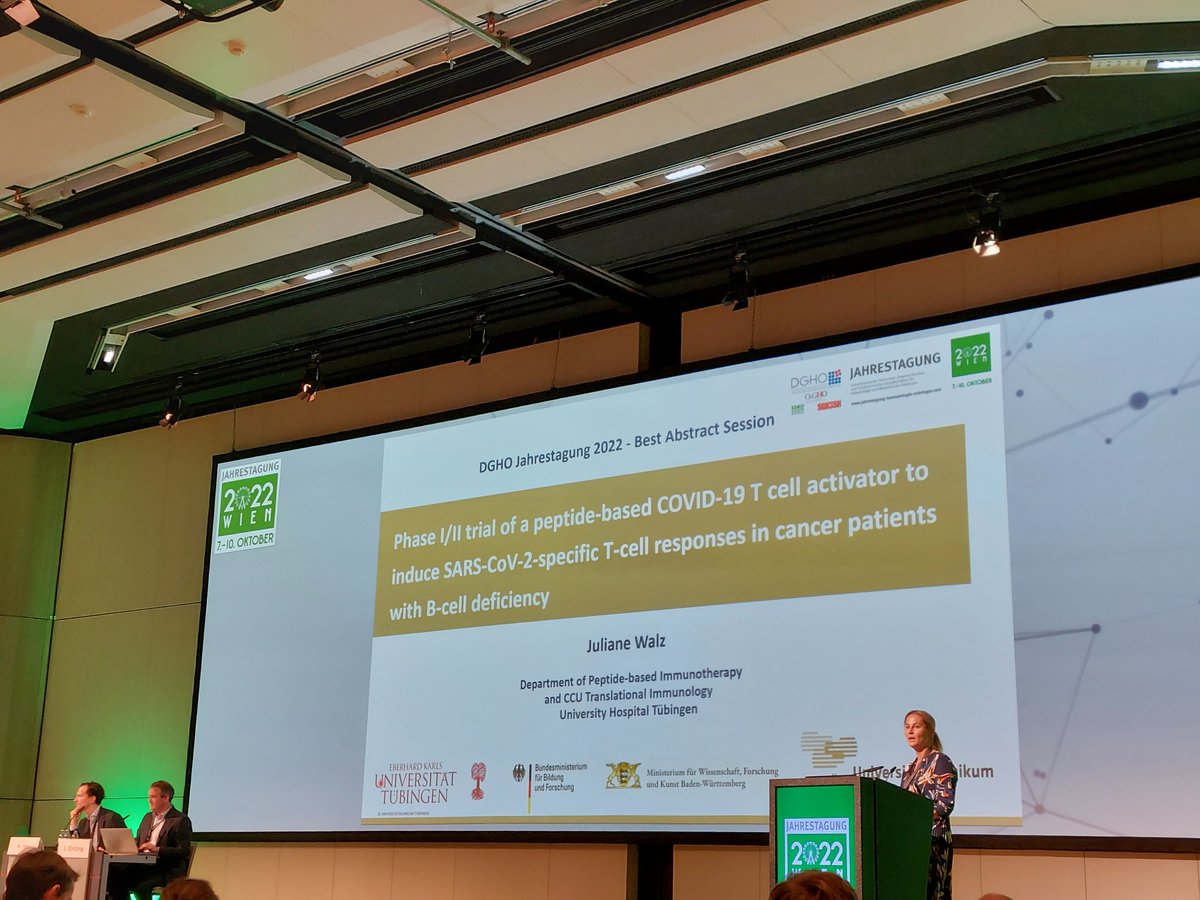 Peptide-based Immunotherapy (@labwalz) on Twitter photo It is a great honour to receive the second year in a row the <a href="/dgho_eV/">DGHO e. V.</a> Best Abstract #award for our work on developing a #COVID19 T cell activator for #Cancer #patients with B cell deficiency. It is a great honour to receive the second year in a row the <a href="/dgho_eV/">DGHO e. V.</a> Best Abstract #award for our work on developing a #COVID19 T cell activator for #Cancer #patients with B cell deficiency.