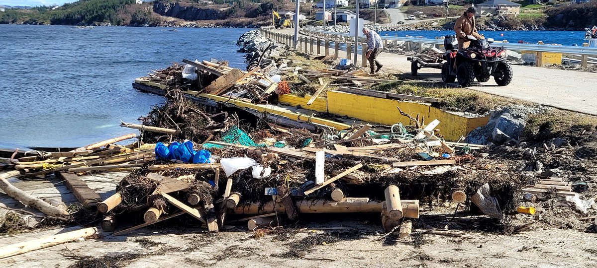 CleanHarboursNL's tweet photo. Clean Harbours Initiative is still out on the west coast of NL, helping to remove marine debris left in the wake of Hurricane Fiona. Check out our website for more images (and 
 - if you'd like - to help support our efforts!) https://t.co/tyw8yr0Iqm https://t.co/OelIL8yqSA