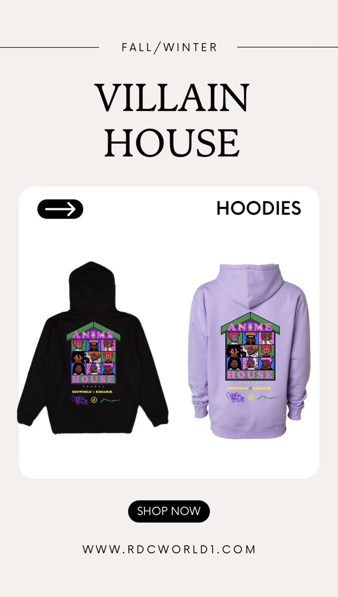 Make sure to get your hoodies for the cold weather 🥶. The Villain House hoodies got you covered. Hurry they are not sold out yet!