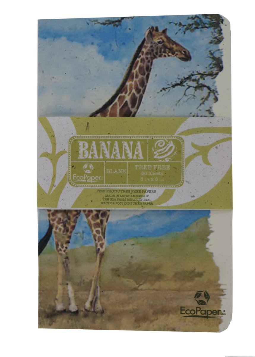Ecopaper's tweet photo. New Giraffe Tree-Free Banana Paper Notebook
When you use #TreeFree Papers the trees are #happy, happy trees support happy #healthy people.ย
https://t.co/aygj9sABUo
#treeless #sustainable #notebooks #giraffes #healthy #vegetarian #journals #nature https://t.co/cRe2Nj8mAf