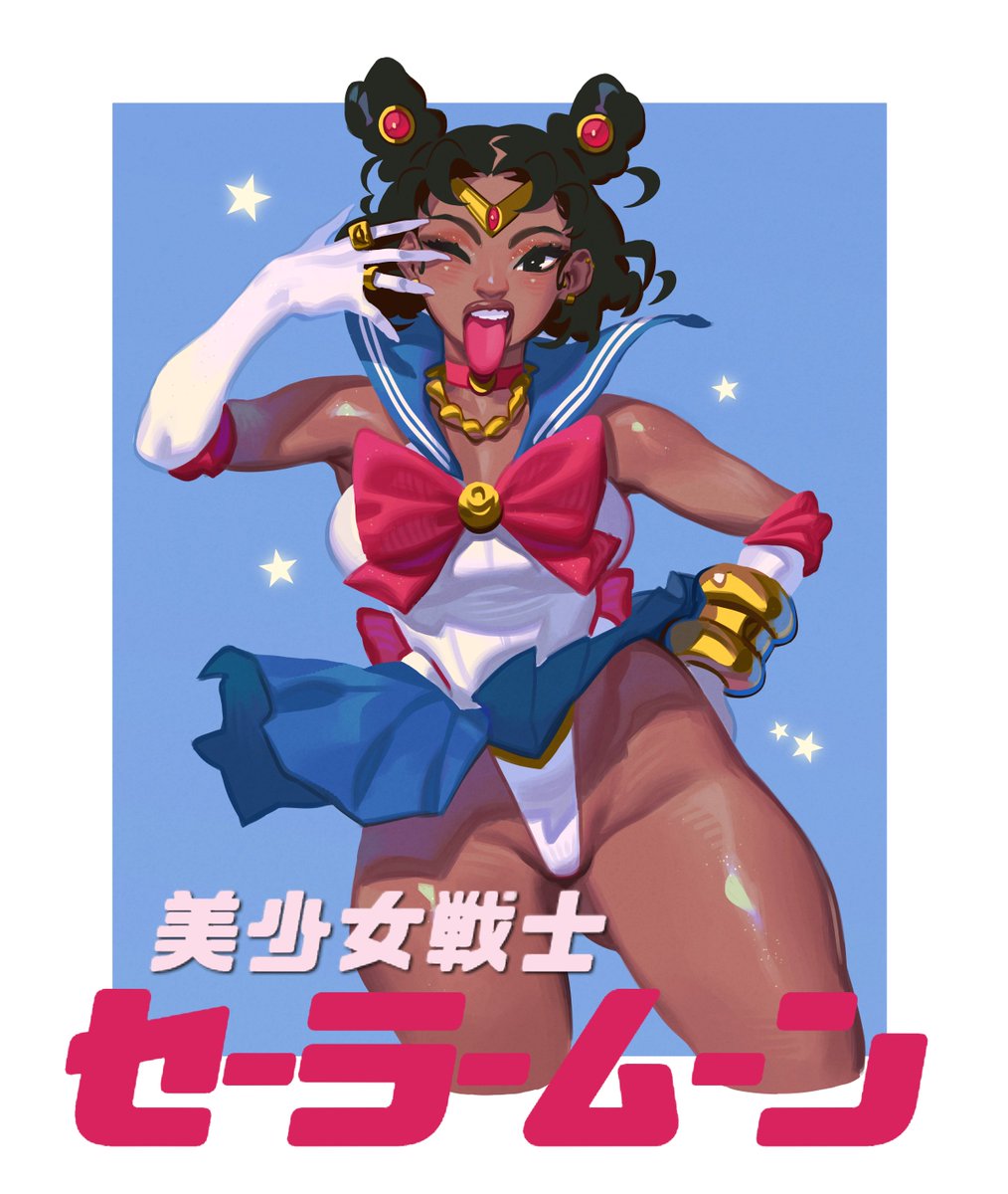 Freelance painting from August of Megan Thee Stallion as Sailor Moon!