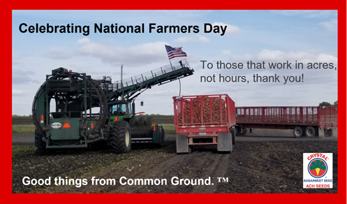AndrewBernia's tweet photo. Thank you to all the Sugarbeet growers out there. It is a pleasure to work with each and every one of you. Happy National Farmers Day! @beet_ach https://t.co/yJ3OSElBYb