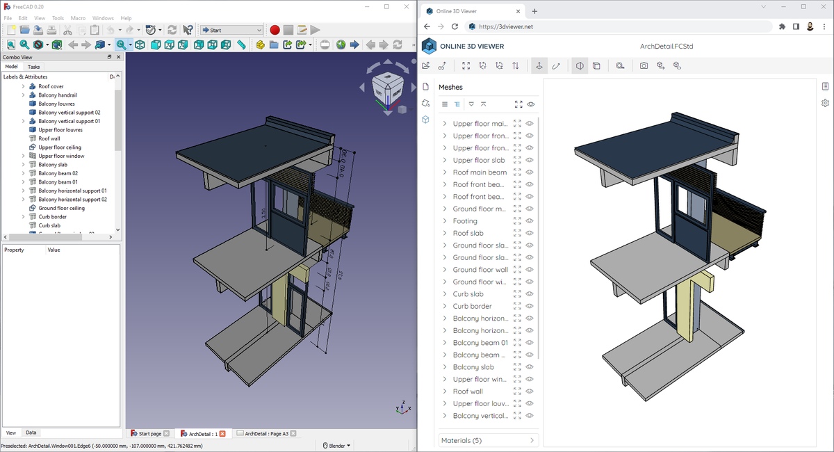 Online 3D Viewer on Twitter "FreeCAD file format (FCStd) is now