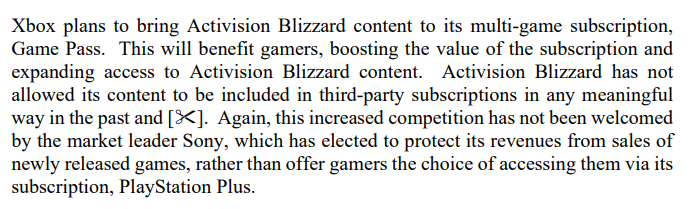 tomwarren's tweet photo. Microsoft says Sony has "chosen to block Game
Pass from PlayStation" and that it has "elected to protect its revenues from sales of newly released games, rather than offer gamers the choice of accessing them via its subscription, PlayStation Plus." All a response to UK's CMA https://t.co/ytOIhLRoIr