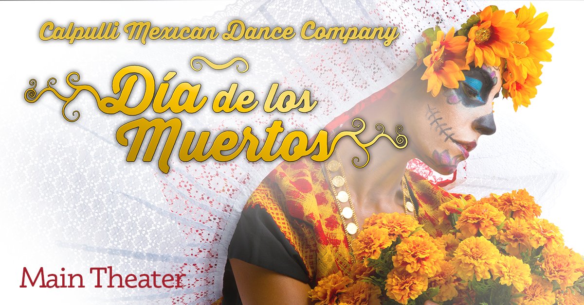Join Calpulli Mexican Dance Company’s Día de los Muertos on the Main stage.
Buy Tix Today! mpv.tickets.com/schedule/?agen… or call the Box Office at (718) 518-4455 Tickets: $25 | $20 | $5 Senior &amp; Group Discounts Available

#mexicandance #beatone #mexico #danza #culture #vahine #cdm