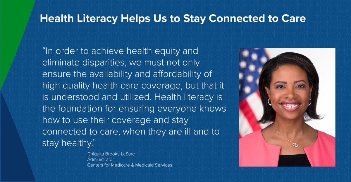 Happy #HealthLiteracyMonth! #HealthEquity &amp; health literacy go hand in hand. CMS is working to ensure patients know their coverage options, can access care, &amp; feel empowered to make health-related decisions. 

Discover ways to improve your health literacy: health.gov/healthypeople/…