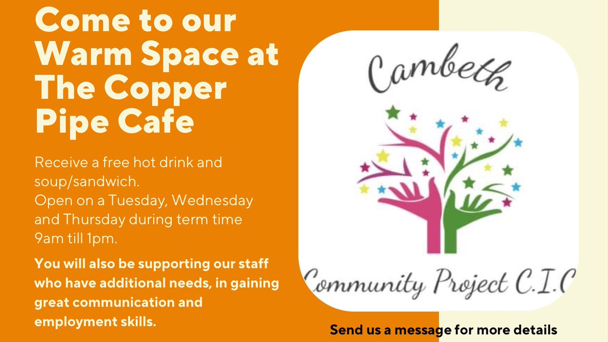 Cambeth_'s tweet photo. Don’t sit at home worrying about energy costs and budgeting for food. Come and join us in a lovely friendly setting and make the most of our Warm Space. 

#WarmSpace #doncasterisgreat #community #CommunityEngagement https://t.co/PXihOuP56Z