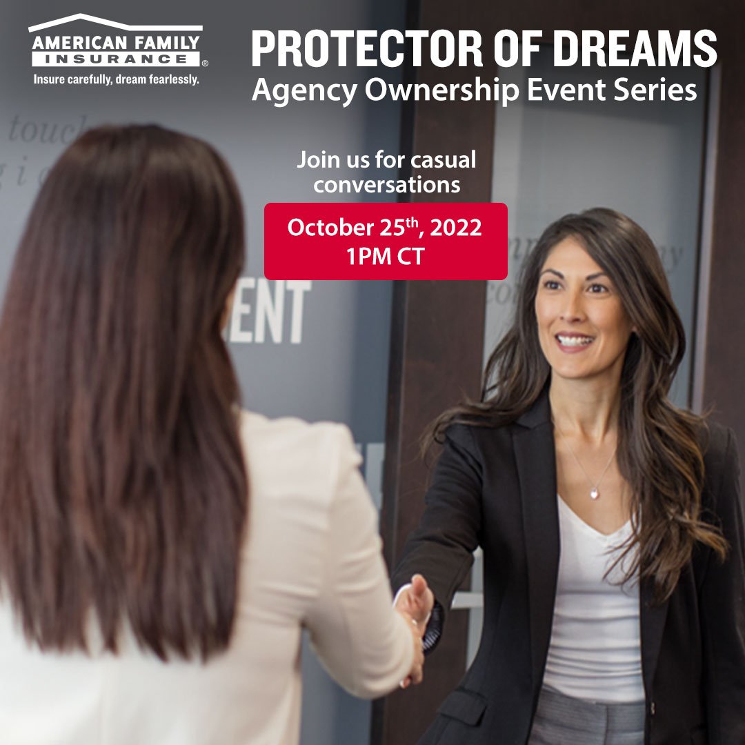 ToddStraub1's tweet photo. Our business started with a single dream. So can yours. Join @AmFam virtually for the Protector of Dreams series. Have a casual conversation with our recruiters about agency owner opportunities at my company. Join them Oct. 25! #iWork4AmFam https://t.co/2ZmuUJI264 https://t.co/MynrIpGygb