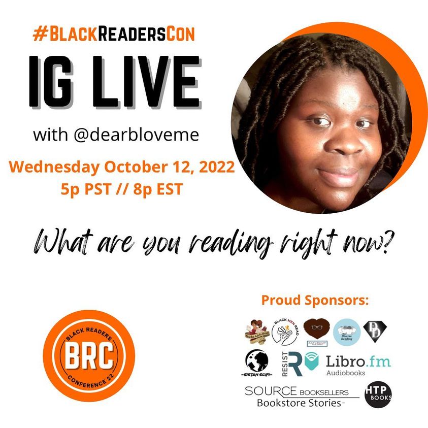 BlackReadersCon's tweet photo. #whatchareading

Tonight on BRC: Join Isatta at 8 pm ET / 5pm PT to talk about her current reads. 

Are you reading horror for #SpookySeason? 

Are you in The Count of Monte Cristo group read? 

Are you reading for book club, or going it on your own?  

#BRC22 #Blackreaderscon https://t.co/ldAmNKAnZv