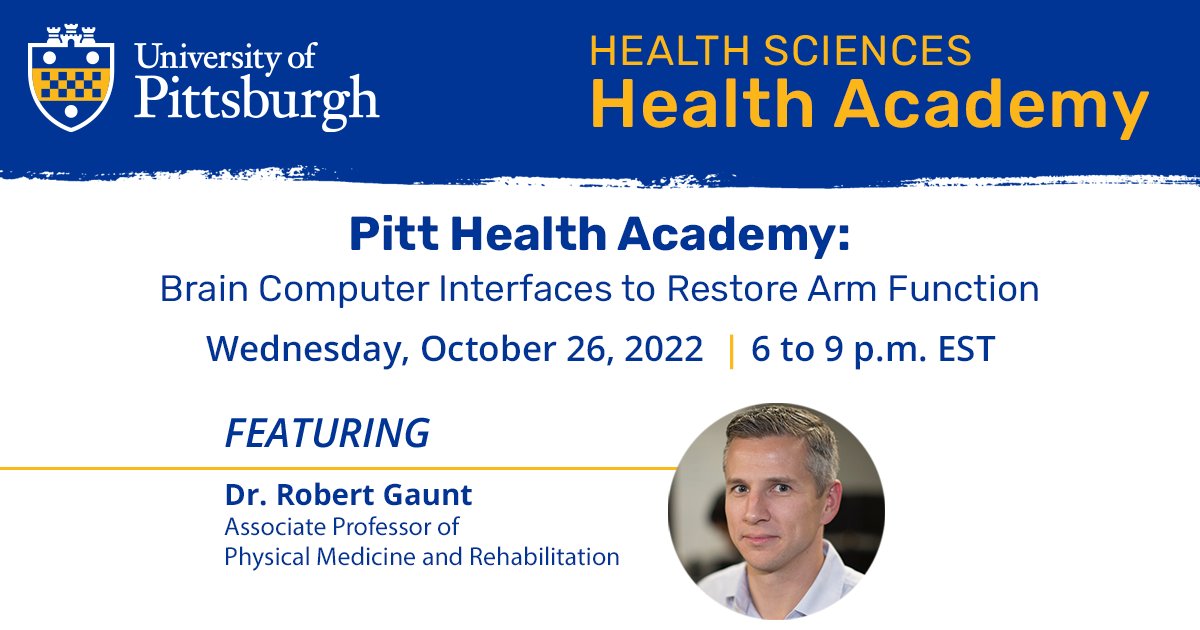 Don’t miss out on the Pitt Health Academy in Cleveland! 

Dr. Robert Gaunt will discuss the advanced neural interfaces that he is developing for sensory restoration and motor control.

Register now to join us: 

ow.ly/4njm50L70wI