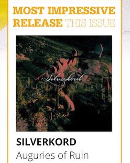 10/10 and ‘most impressive release of the issue’ for the new album  ‘Auguries of Ruin’. Thanks so much to all the guys at <a href="/EmergingRock/">Emerging Rock Bands - Account has been archived</a>  #albumreview #albumreviews #rockmusic #metalmusic #newmusic #newmusicalert #silverkord #musicoftheday