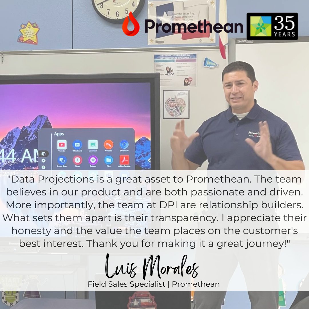 Day 26 of #DPI35for35 Featuring Luis Morales with Promethean!