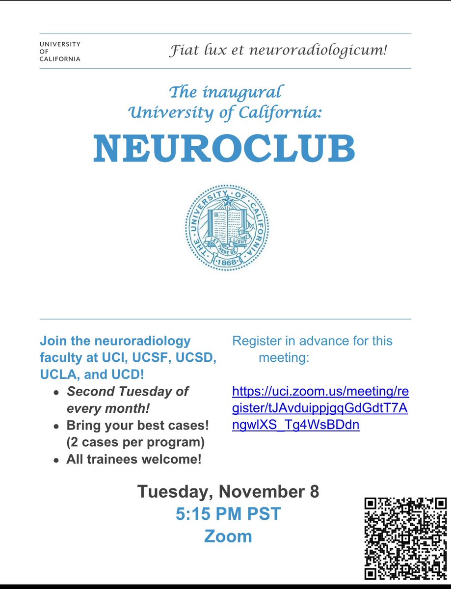 UCI Neuroradiology (@uci_neurorads) on Twitter photo Please join <a href="/UCI_Neurorads/">UCI Neuroradiology</a> and the other UC campuses for the first annual California Neuroclub!! Register at: uci.zoom.us/meeting/regist… Please join <a href="/UCI_Neurorads/">UCI Neuroradiology</a> and the other UC campuses for the first annual California Neuroclub!! Register at: uci.zoom.us/meeting/regist…