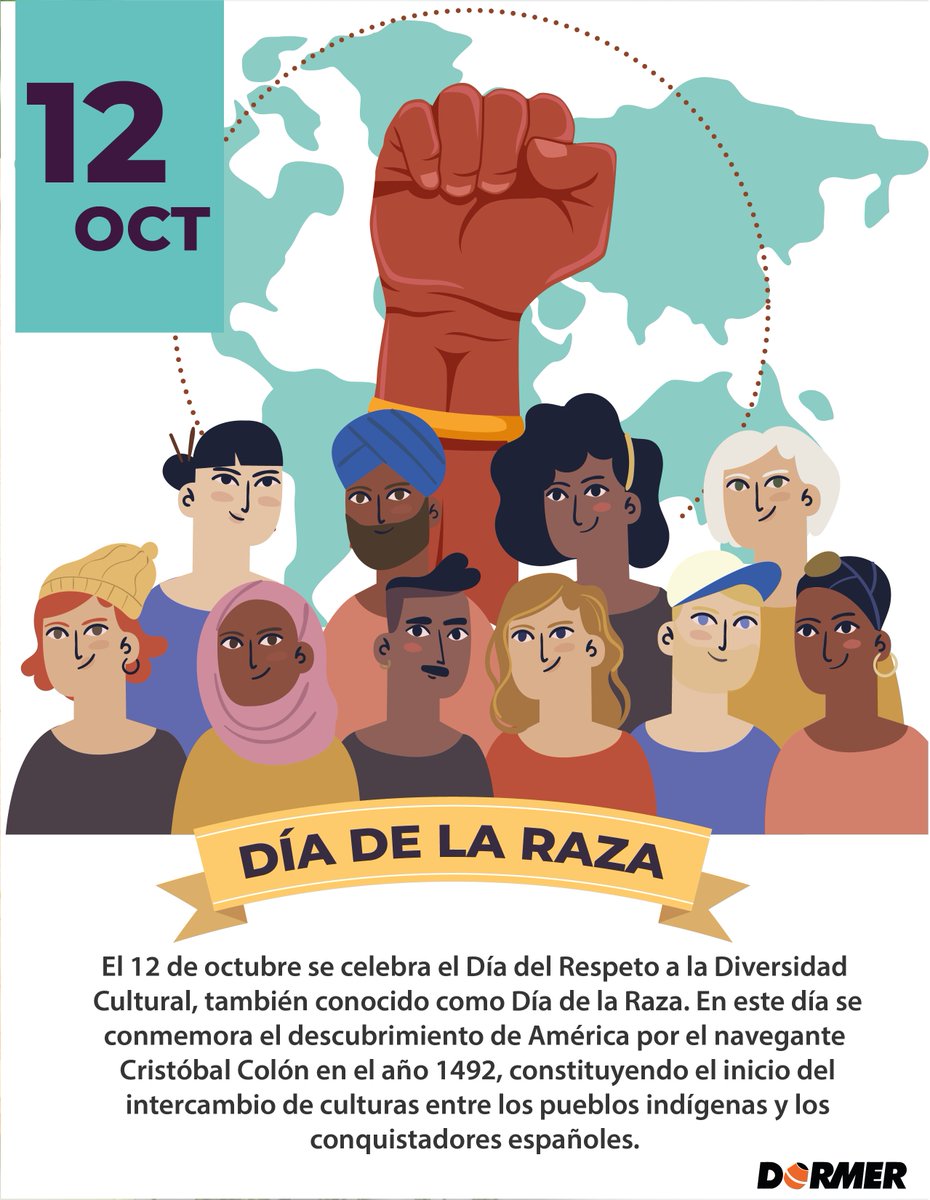 Dormermx's tweet photo. 12 de octubre Día de la raza 
Recordemos nuestra esencia y la gran riqueza de nuestra diversidad cultural. 

 #Miércoles #DiadelaRaza #SomoslaFuerza https://t.co/pgofvy7R05