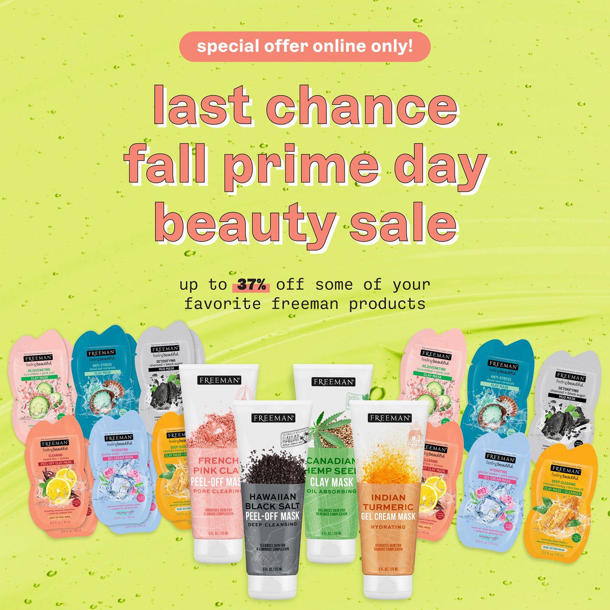 Last call for some major Freeman deals! Walk don't run to the Freeman Beauty Amazon Prime Day deals💛 #AmazonPrimeDay #FreemanBeauty
