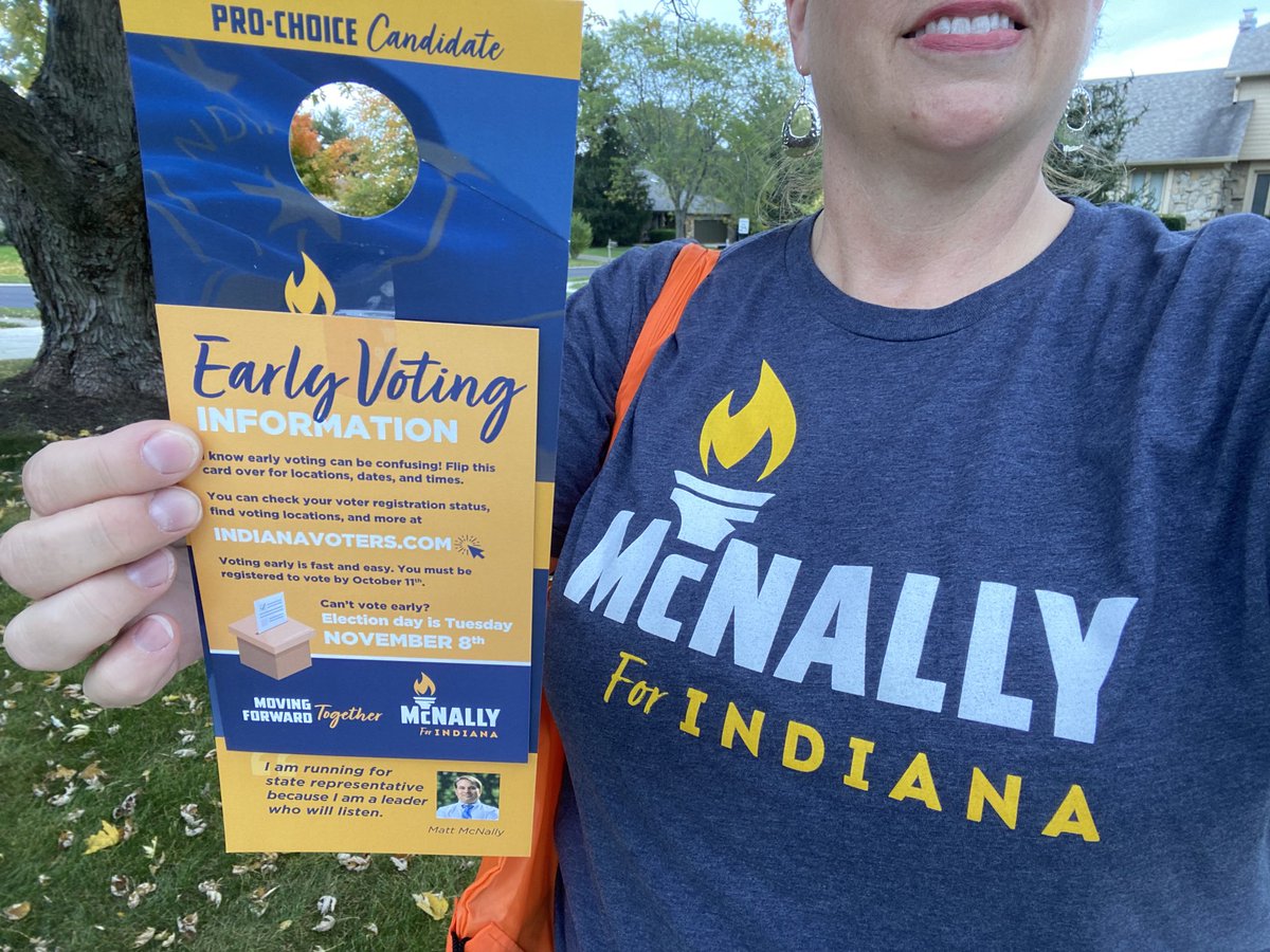 BarbFrericks's tweet photo. Out canvassing for @McNally4Indiana in Carmel today! We need Matt in the IN Statehouse. #FlipINBlue #Flip39Blue #GOTV #VoteBlue 💙 https://t.co/PQvZC75hhx
