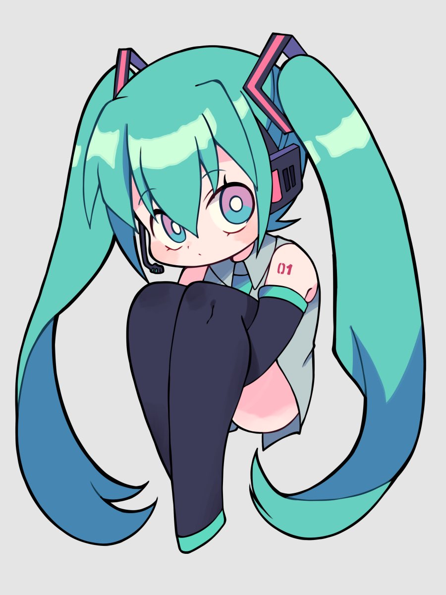 初音ミク 「足が太ぇミク 」|宮田奏のイラスト