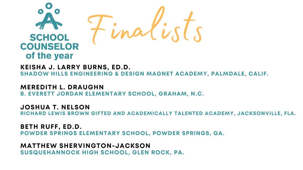🎉Congratulations to the 2023 School Counselor of the Year finalists.🎉#SCOY23 schoolcounselor.org/getmedia/af205…