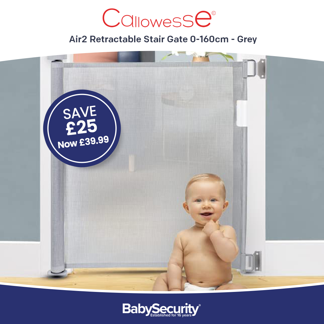HUGE SAVINGS on the Callowesse Air2 Retractable Gate - NOW JUST £39.99!
The Air2 has a one-handed open-and-close mechanism making it super easy to use even when you have your hands full! 

babysecurity.co.uk/products/callo…