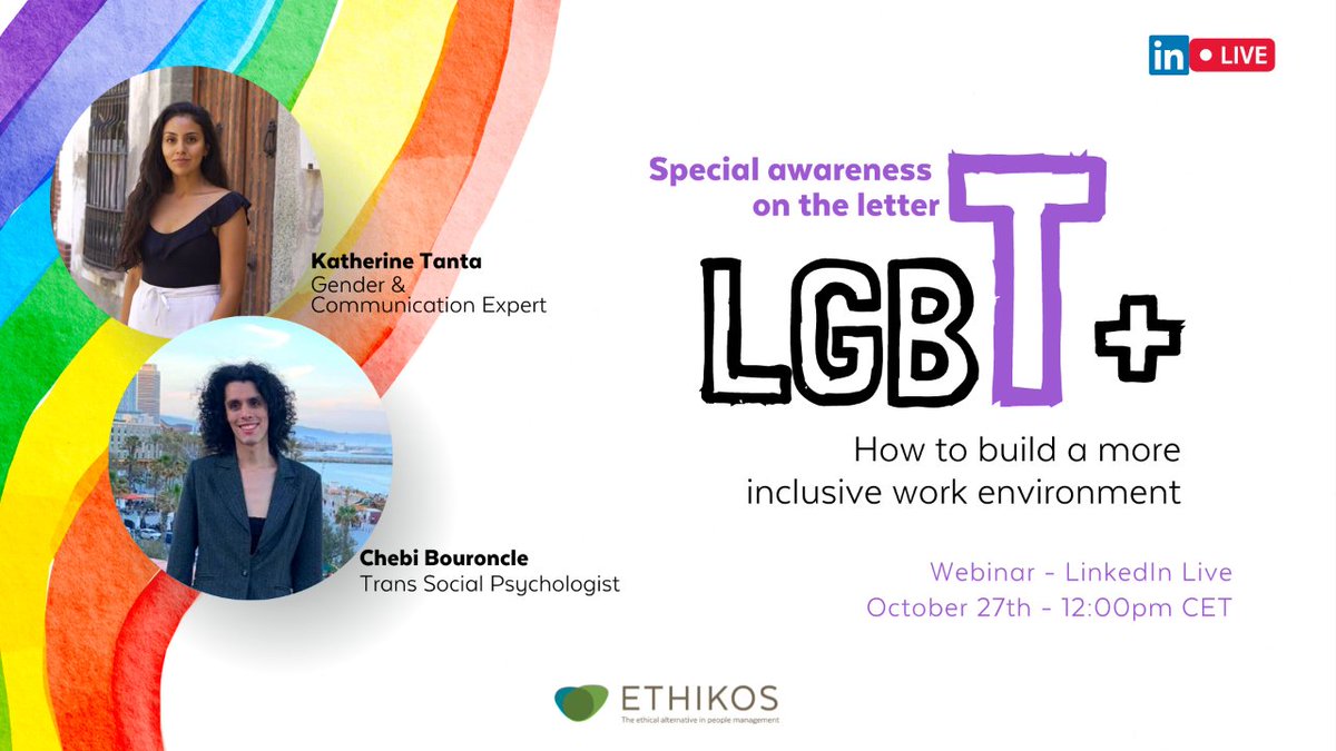 Ethikos30's tweet photo. 💡Learn how to build a more inclusive work environment for Trans and Non-binary people.✔️Use language that doesn't discriminate.✔️Approach interviews inclusively ✔️Get better results. Don´t Miss it -> https://t.co/pTy26XzHwr  #webinar #lgbtiq #DEI https://t.co/Hu1mCHgWrr