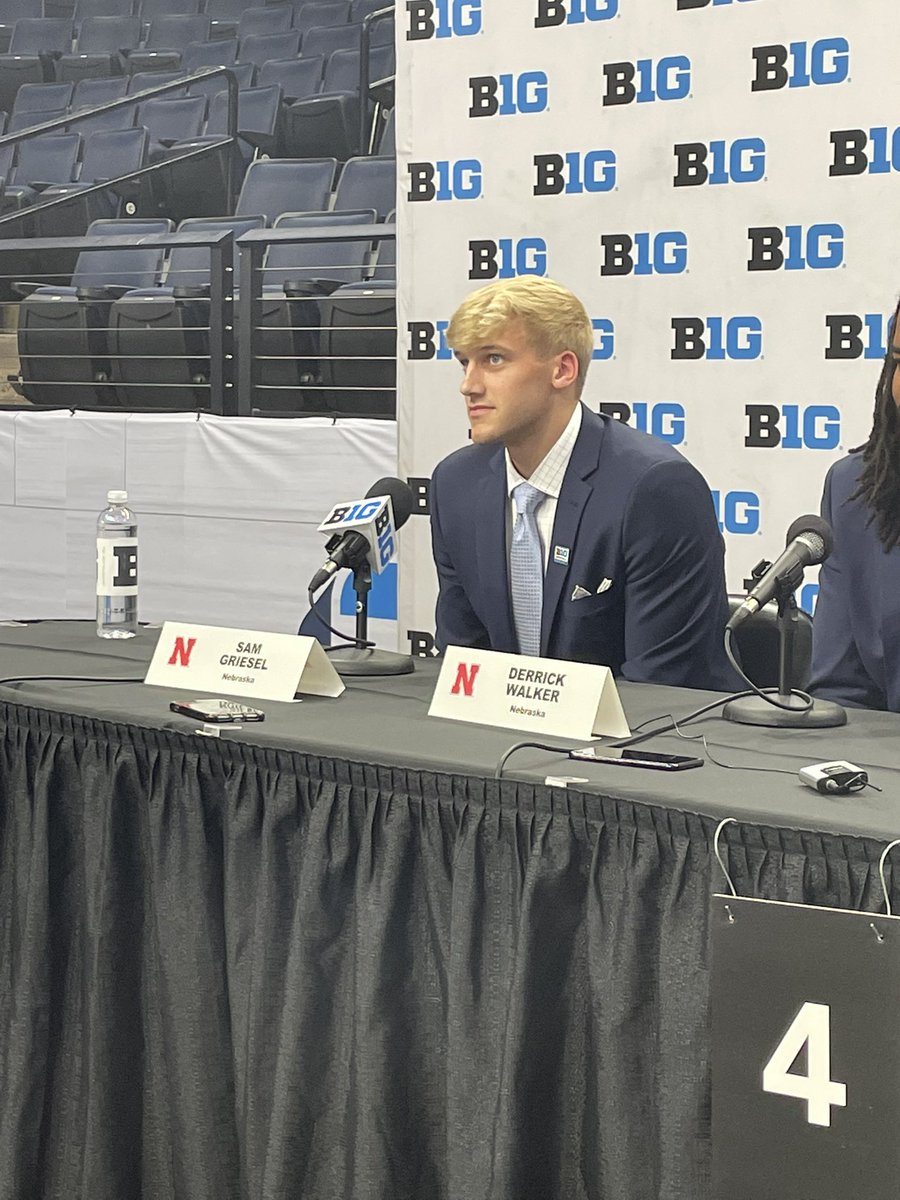 CBB_Central's tweet photo. Sam Griesel… one of the coolest stories at Media Day. Hometown kid who grew up rooting for Nebraska, but the Huskers never called out of HS. Goes to NDSU, becomes a star and now gets to come home and start at point guard for the Huskers. 

6’7 PG who’ll be an essential piece. https://t.co/qTZZPD8PF9