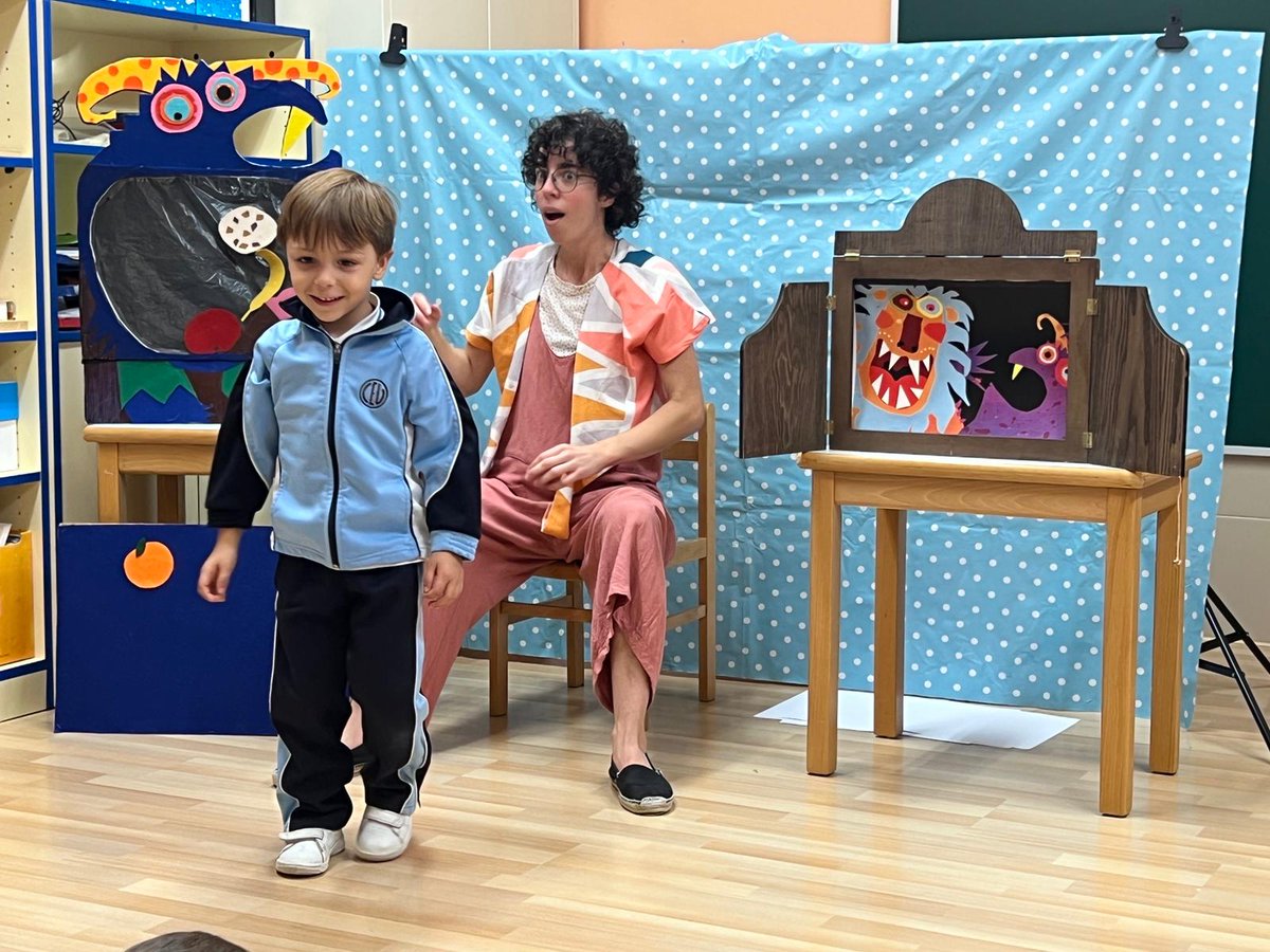 minmaculadahhc's tweet photo. "There was an old Monster" has been the story that we’ve been enjoying in early childhood education thanks to @lahoradelcuento.  A very hungry Monster has visited our school!! #colegiosHHCC #BEDAspain https://t.co/Bmubp3wXJ6