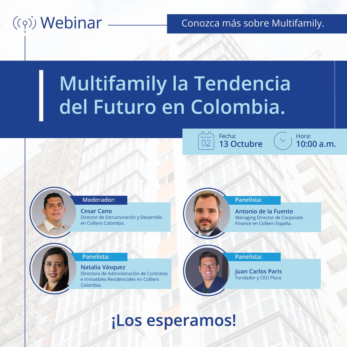 ColliersCol's tweet photo. Los invitamos este 13 de octubre a las 10:00 am a nuestro Webinar: Multifamily la Tendencia del Futuro en Colombia. 😁

Regístrese aquí 👉🏻 https://t.co/By7HHThbwS

¡Los esperamos!

#RealEstate #Multifamily #SomosColliers #SomosExpertos https://t.co/kqFiounVij