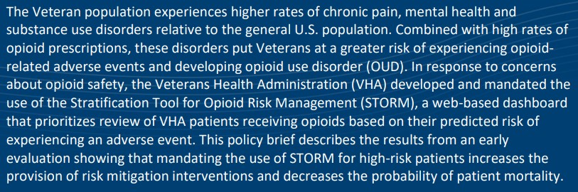 New PEPReC policy brief on the Stratification Tool for Opioid Risk Mitigation - peprec.research.va.gov/PEPRECRESEARCH…