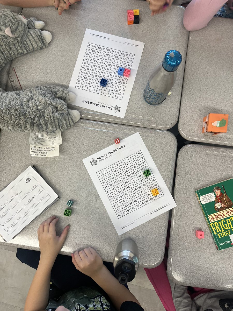 CassidyHDSB's tweet photo. Today we got to practice our addition and subtraction skills with a fun collaborative game of Race to 100 and back! It was a great quick way to work on our math facts fluency! 
@GS_Gators #HDSBSharesMath https://t.co/iUCJHpRkUt