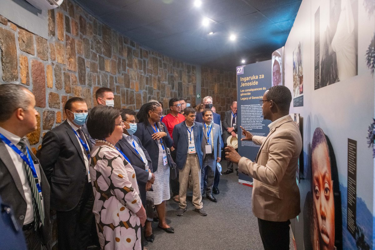 Kigali_Memorial's tweet photo. This week, Secretary Generals of different parliaments, members of Inter-Parliamentary Union visited @Kigali_Memorial to pay respect to victims of the Genocide against the Tutsi and toured memorial exhibits to learn more about the history of Genocide. #IPU145 https://t.co/3RYtLpJVM7