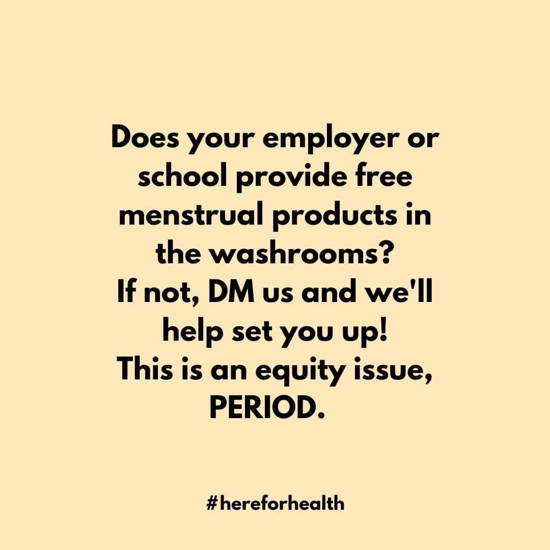 FYI 🩸 We can help, period #menstrualequity