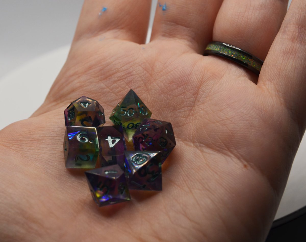 rollwadventure's tweet photo. Just made the tiniest #Dunamancy set! #dnd #handmadedice #dice #dicemaker https://t.co/N4KodWGfel