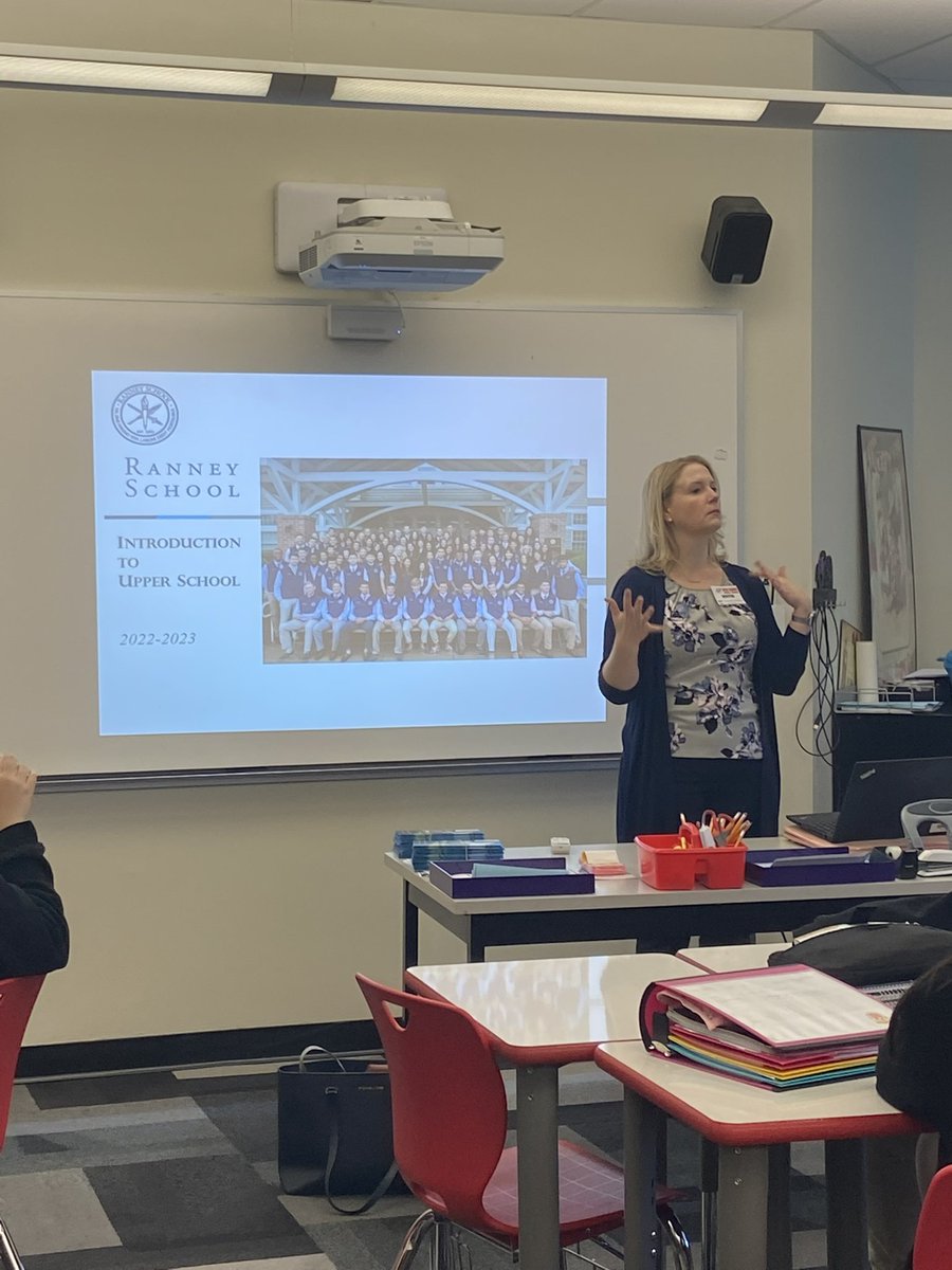 RBMSCounselors's tweet photo. Ranney School, a private school in nearby Tinton Falls, came to RBMS to help our 8th graders explore yet another amazing option for high school next year! #DreamBig @rbmsROCKETS https://t.co/BZgOsZa9Qv