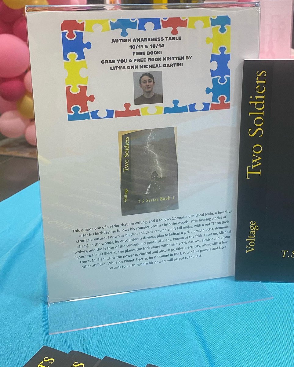 authorofTS's tweet image. Amazon set up a table for me for Autism Awareness Month!! #Autism #Amazon #books #scifibooks #scifi
