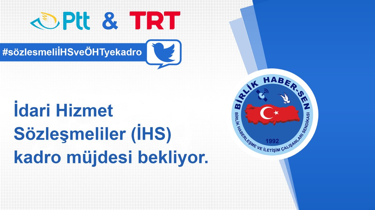 İdari Hizmet Sözleşmeliler (İHS) kadro müjdesi bekliyor.

#sözlesmeliİHSveÖHTyekadro