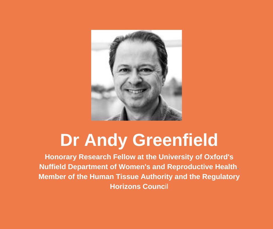 PET_BioNews's tweet image. Third speaker Dr Andy Greenfield is Honorary Research Fellow at the University of Oxford's @Ox_wrh. He is a Member of the @HTA_UK and the @RHC_UK, and was previously a member of the @HFEA and @Nuffbioethics #HFEAct