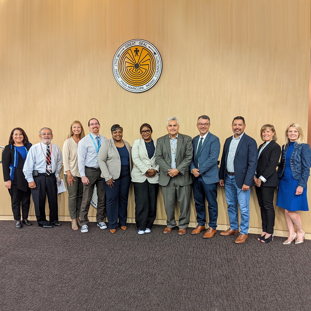 ScottsdaleCC's tweet photo. We had a meaningful &amp; impactful visit with our neighbors yesterday! President Harvier hosted all 10 @mcccd presidents at SRPMIC’s Tribal Government buildings. We look forward to strengthening &amp; growing our important relationship with #SRPMIC. @SaltRiverSuper #ScottsdaleCC https://t.co/Ifhovk6lyh