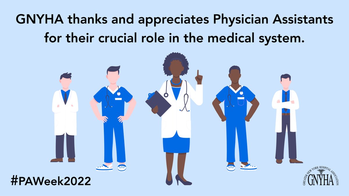 GNYHA's tweet photo. There are over 140,000 Physician Assistants practicing in the US, making 400 million patient interactions each year. PAs are unsung heroes, so we celebrate them this week and thank them for their efforts. #PAWeek2022 https://t.co/5oq3lyNbOY