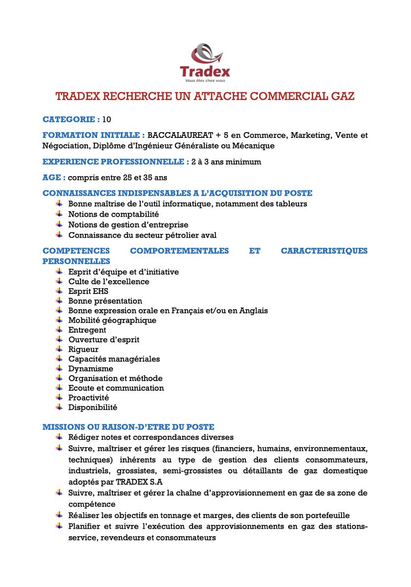 aristidemabatto's tweet photo. #JobAlert
#Jobs237
@Tradex_SA recrute. https://t.co/nBkXgmflVH