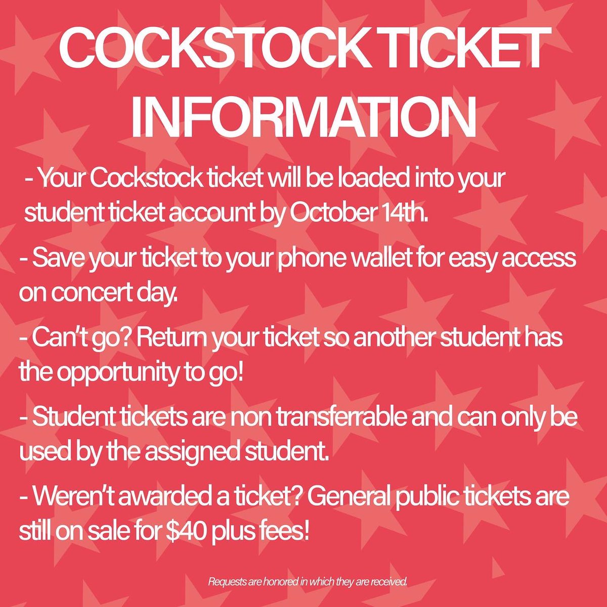 Cockstock Ticket Information! ⭐️