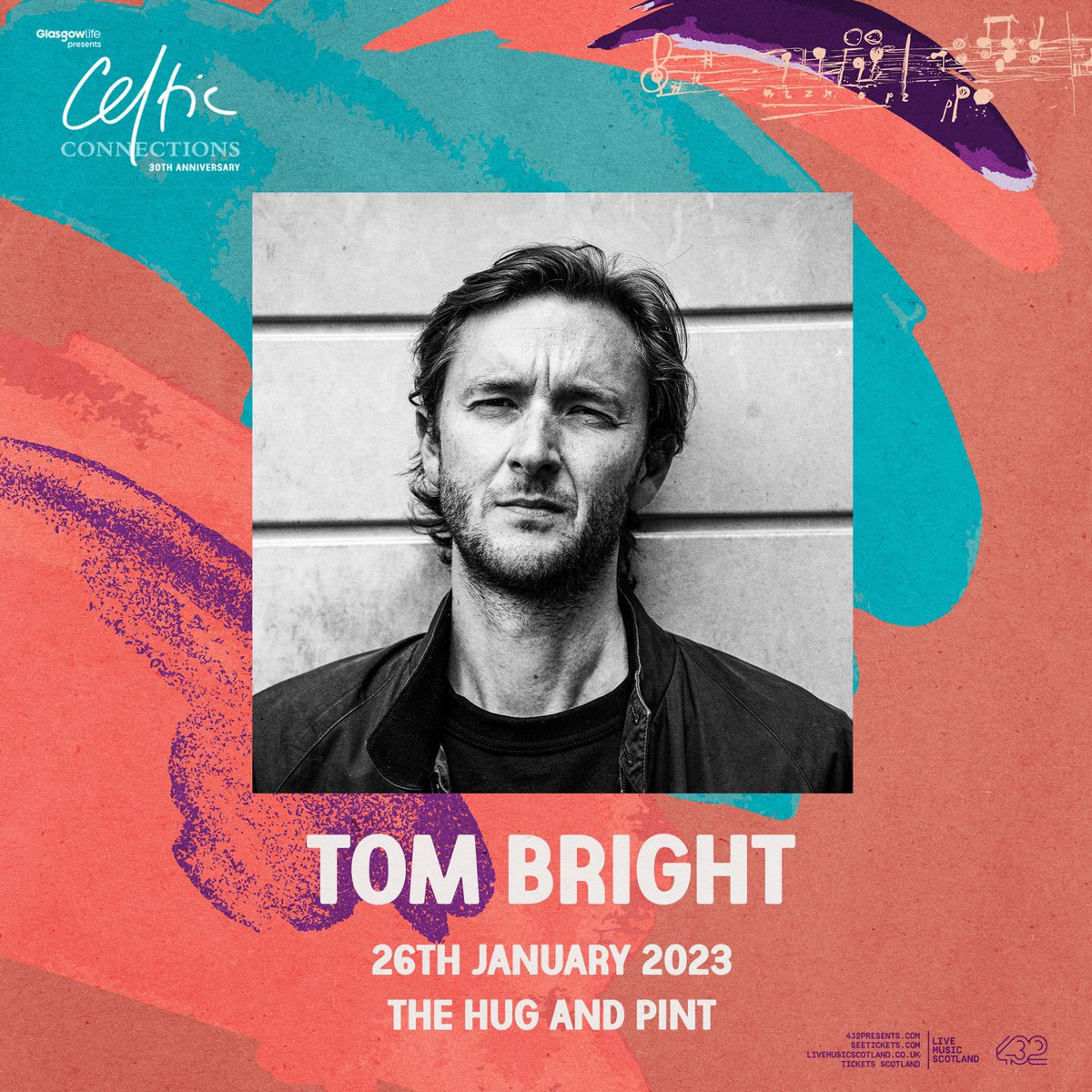 So buzzing to say I’ll be back in Glasgow for @ccfest 2023. Catch me @thehugandpint on THURS 26 JANUARY. Get your tickets ASAP! 🏴󠁧󠁢󠁳󠁣󠁴󠁿 celticconnections.com/event/1/tom-br… #CelticConnections #CelticConnections2023 #CCFest #CCFest2023 #Glasgow #Scotland @432presents @HeliocentricENT