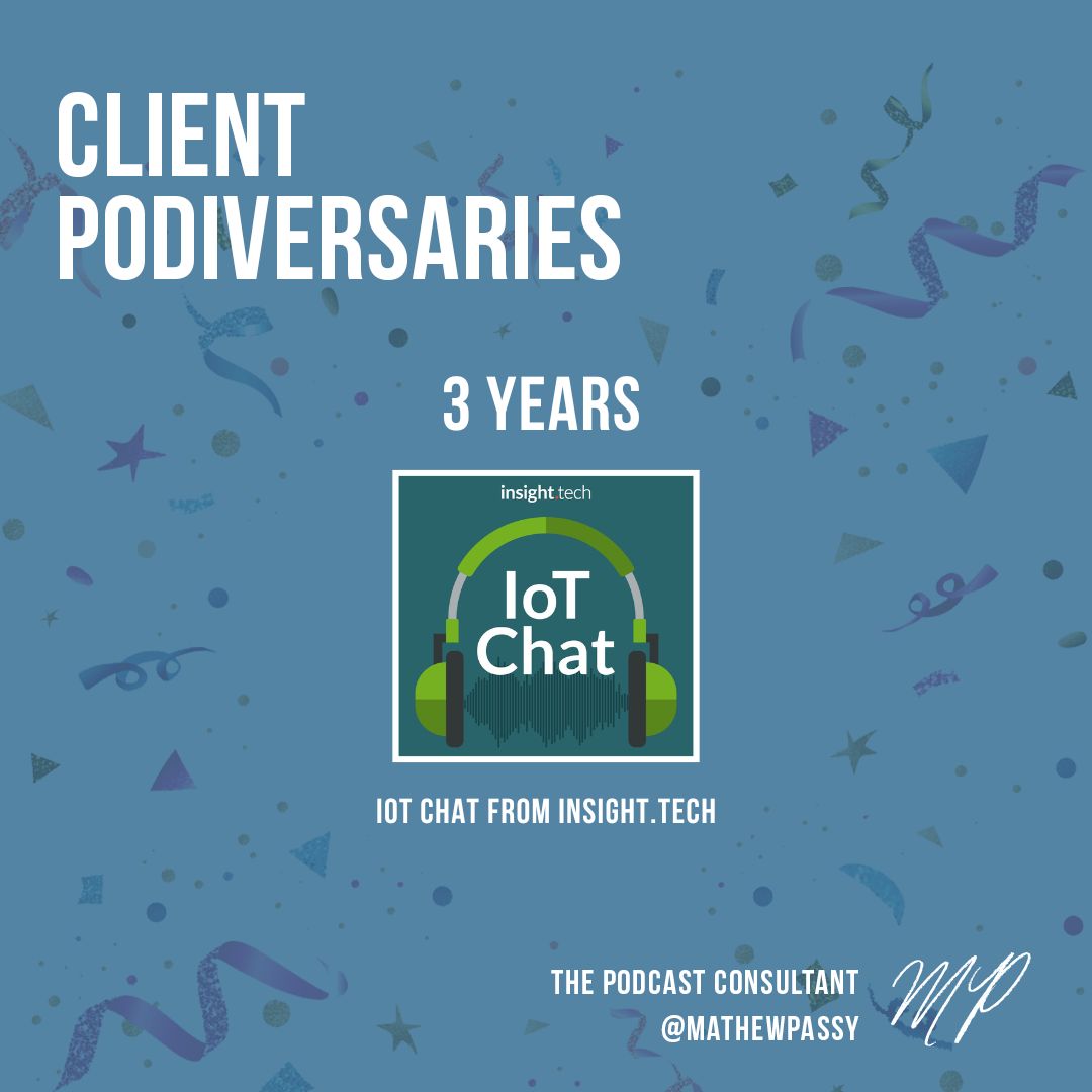 MathewPassy's tweet photo. We have a Podiversary to celebrate!
Happy 3 Years to @IoTChat from https://t.co/caGIg3Nm56!
βhttps://t.co/97vQMAj3oS
#Podcasting #PodcastingSuccess #ThePodcastConsultant https://t.co/IiWi0mec5V