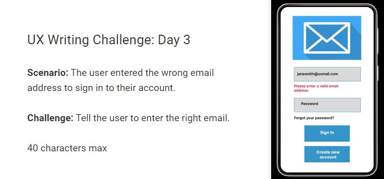 mskemiakilapa's tweet photo. #UXWritingChallenge DAY 3
#uxwriting #uxwriter #userexperience #uxlife #microcopy #uxdesign #errormessage #dailyuxwriting #contentdesign #contentdesigner #emailaddress #Day3 #figma https://t.co/3T3tNeHs2P